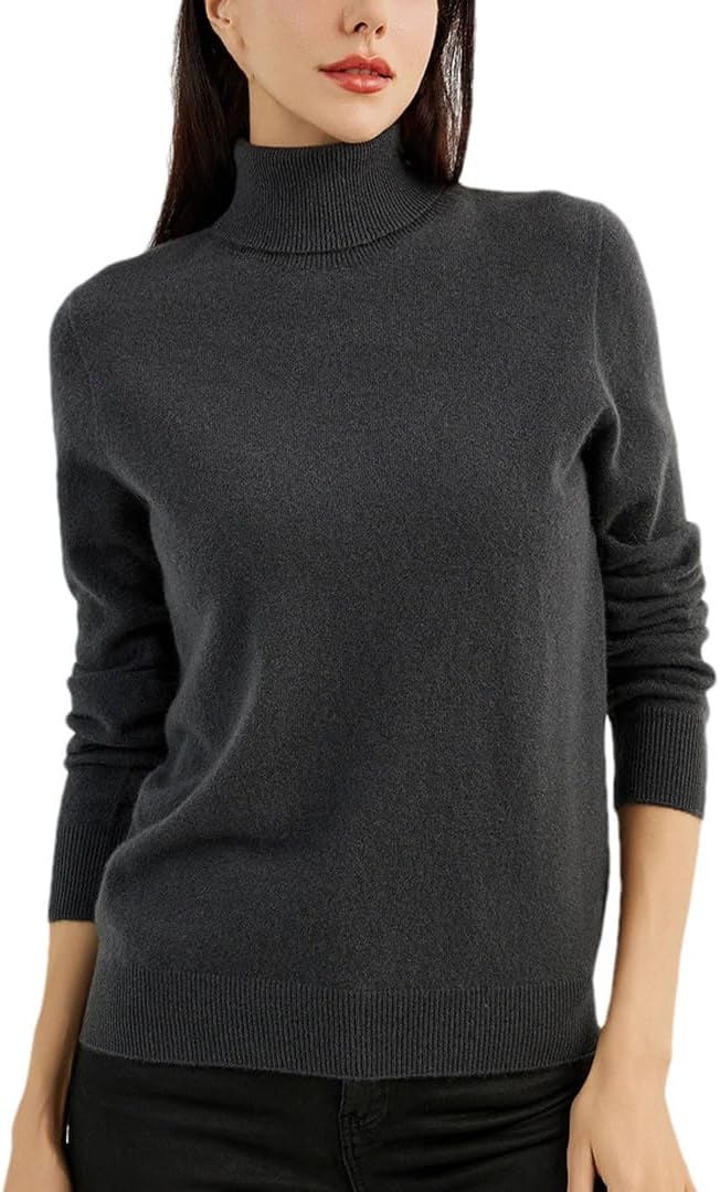 Women's Cashmere Sweater Turtleneck Long Sleeve Warm Soft Fall Winter Clothing Knit Pullover Knitted Top - Image 17