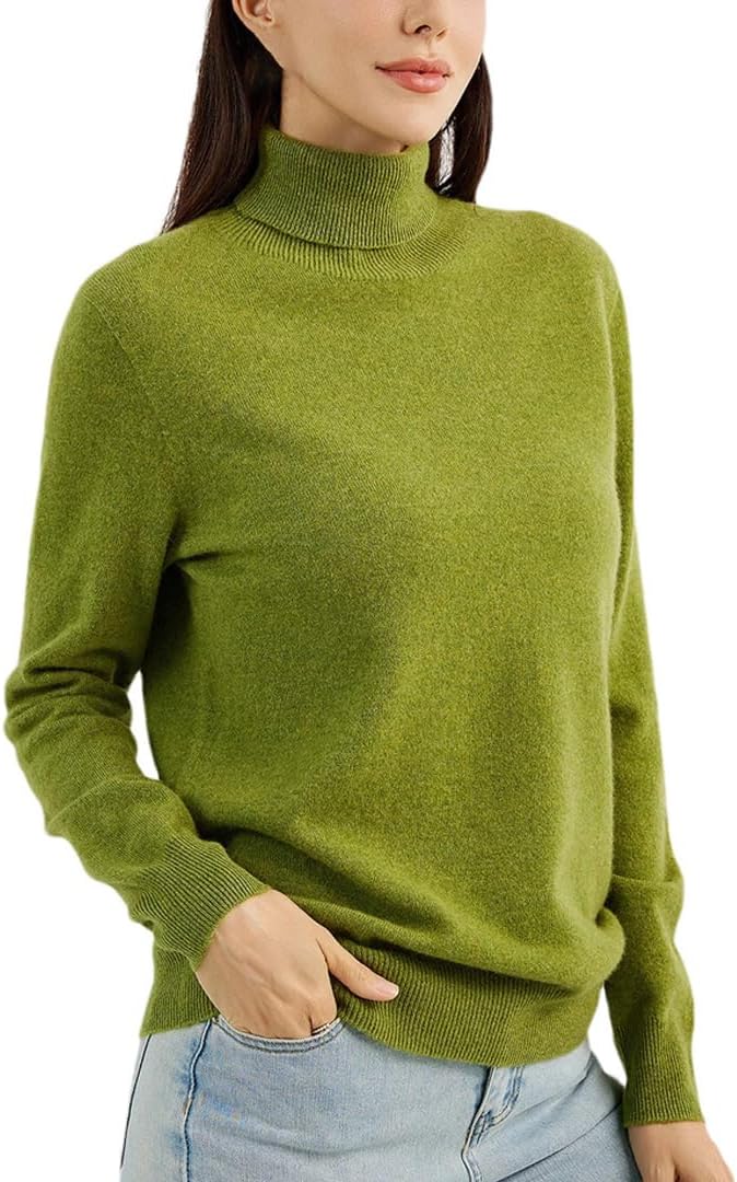 Women's Cashmere Sweater Turtleneck Long Sleeve Warm Soft Fall Winter Clothing Knit Pullover Knitted Top - Image 10