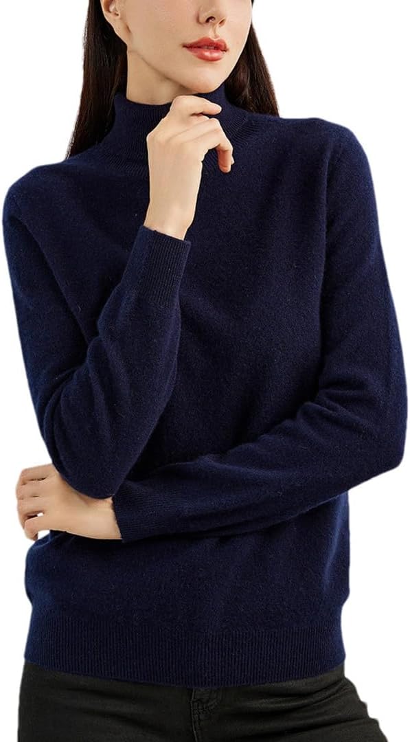 Women's Cashmere Sweater Turtleneck Long Sleeve Warm Soft Fall Winter Clothing Knit Pullover Knitted Top - Image 13