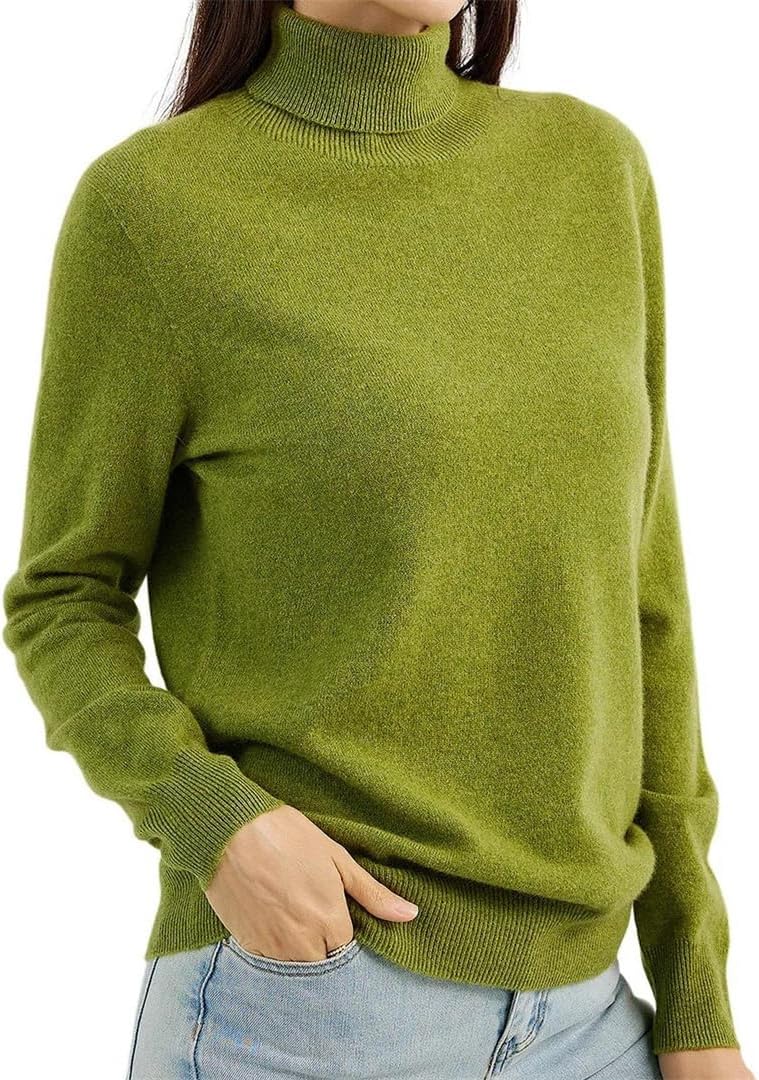 Women's Cashmere Sweater Turtleneck Long Sleeve Warm Soft Fall Winter Clothing Knit Pullover Knitted Top - Image 2