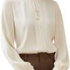 Women's Chiffon Blouse Spring Fashion Ruffled O Neck Long Sleeve Top Womans Clothes