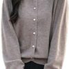 Women's Clothing Merino Wool Cardigan Spring O-Neck Cashmere Knitted Fashionable Sweater Jacke