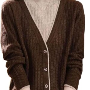 Women's Fashion Half High Collar Long Sleeve Sweater Clothes Elegant Knitwear