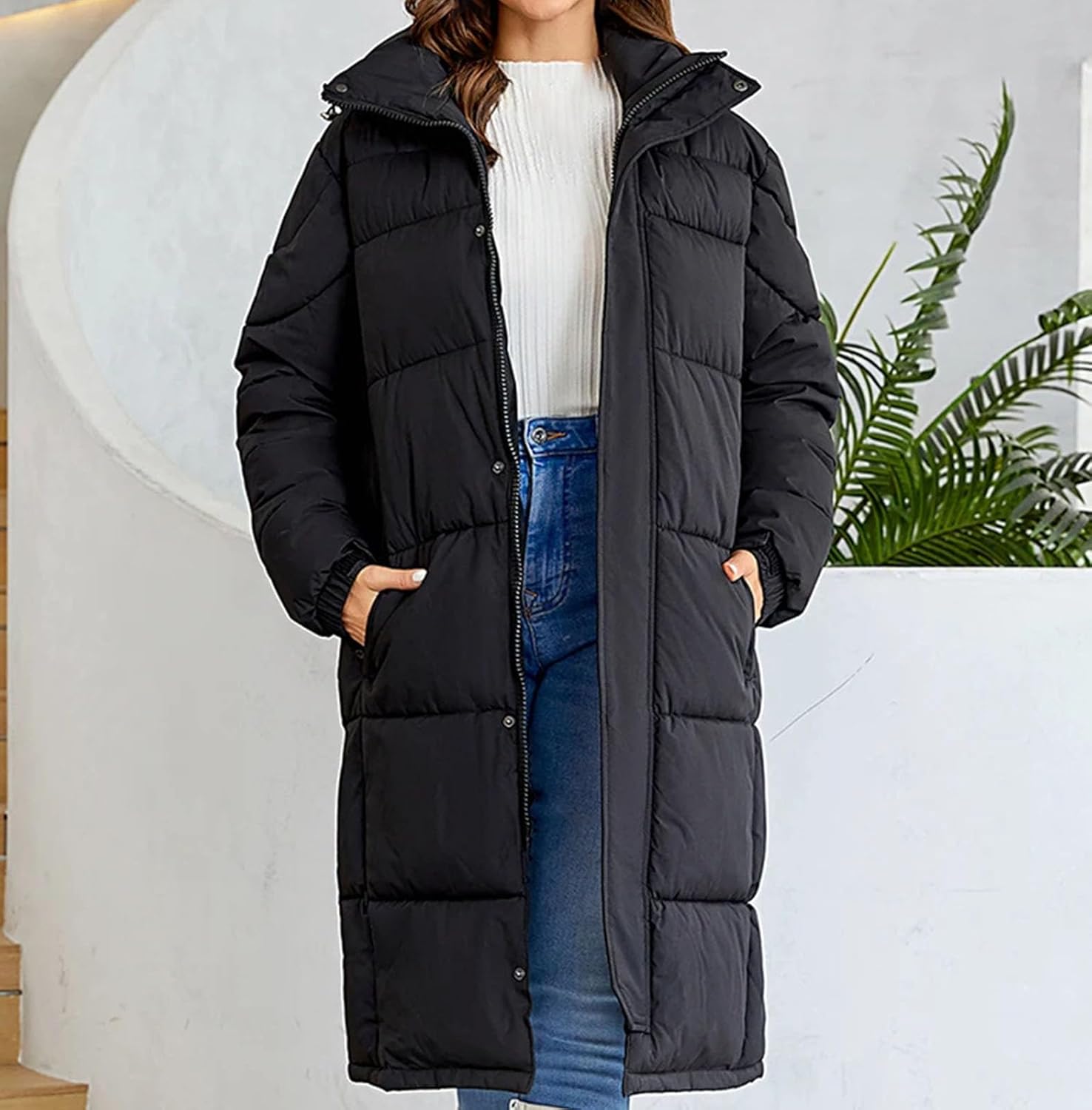 Women's jacketr Long Parkas Hooded Outerwear Female Clothing Fashion Down jacketr - Image 2