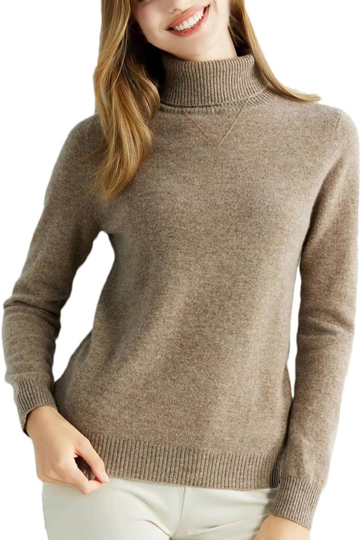 Women's Knitted Cashmere Sweater Urtleneck Fashion Pullover Winter Fall Jumper Top Female Clothing