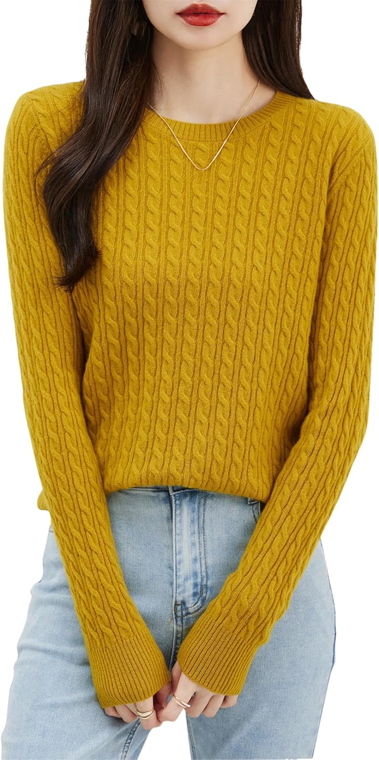 Women's Loose Wool Sweater Crew Neck Warm Pullover Long Sleeve Knit Women Clothing - Image 9