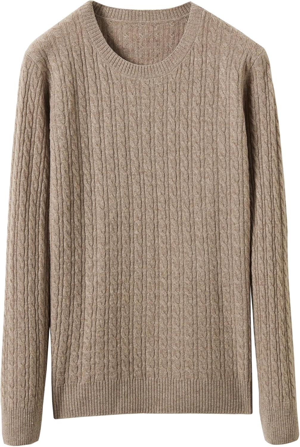 Women's Loose Wool Sweater Crew Neck Warm Pullover Long Sleeve Knit Women Clothing - Image 2