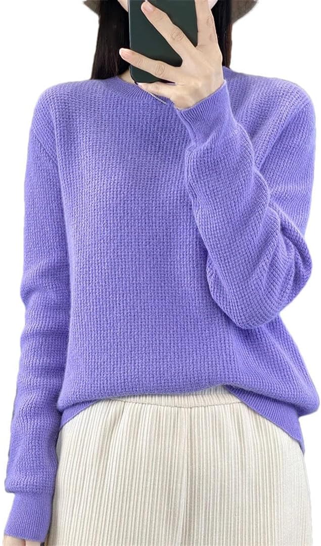 Women's Sweater O Neck Pullover Merino Wool Long Sleeve Cashmere Korean Fashion Clothing - Image 8