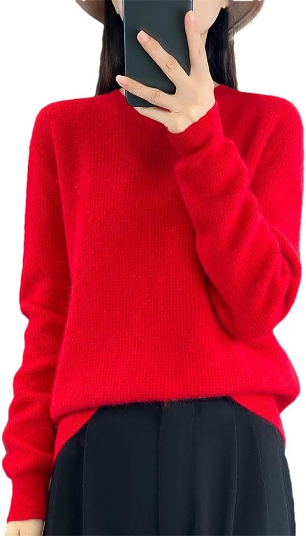 Women's Sweater O Neck Pullover Merino Wool Long Sleeve Cashmere Korean Fashion Clothing - Image 13