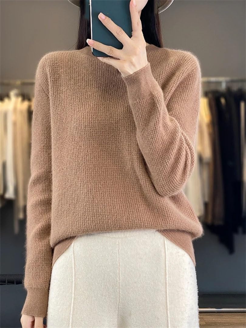 Women's Sweater O Neck Pullover Merino Wool Long Sleeve Cashmere Korean Fashion Clothing - Image 2
