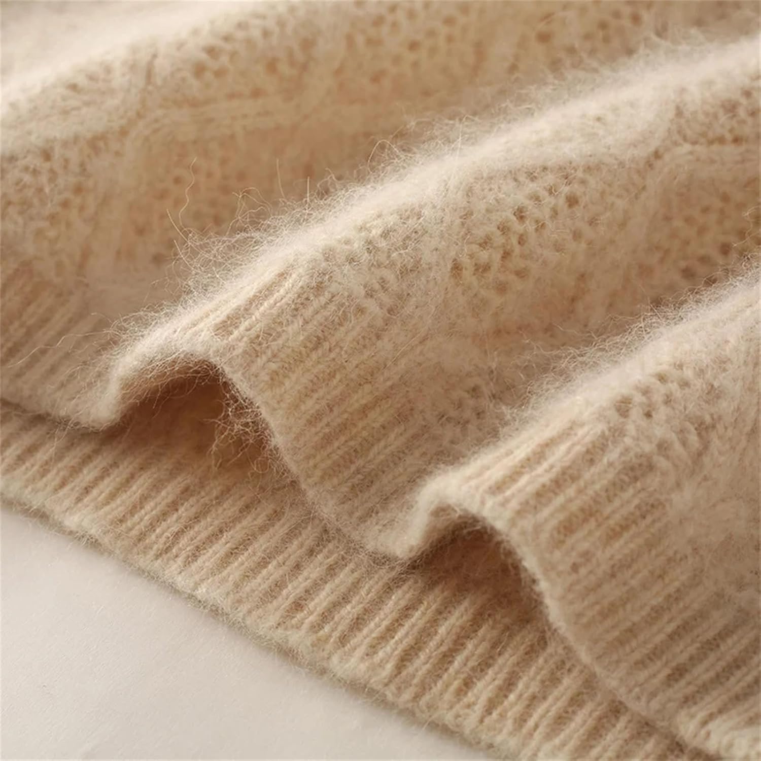 Women's Thick Clothing Fashion Cashmere Hooded Long Sleeve Pullover Knitwear Basic Top - Image 6