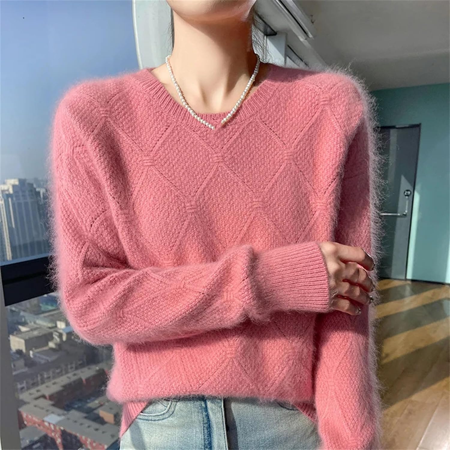 Women's Thick Clothing Fashion Cashmere Hooded Long Sleeve Pullover Knitwear Basic Top - Image 7