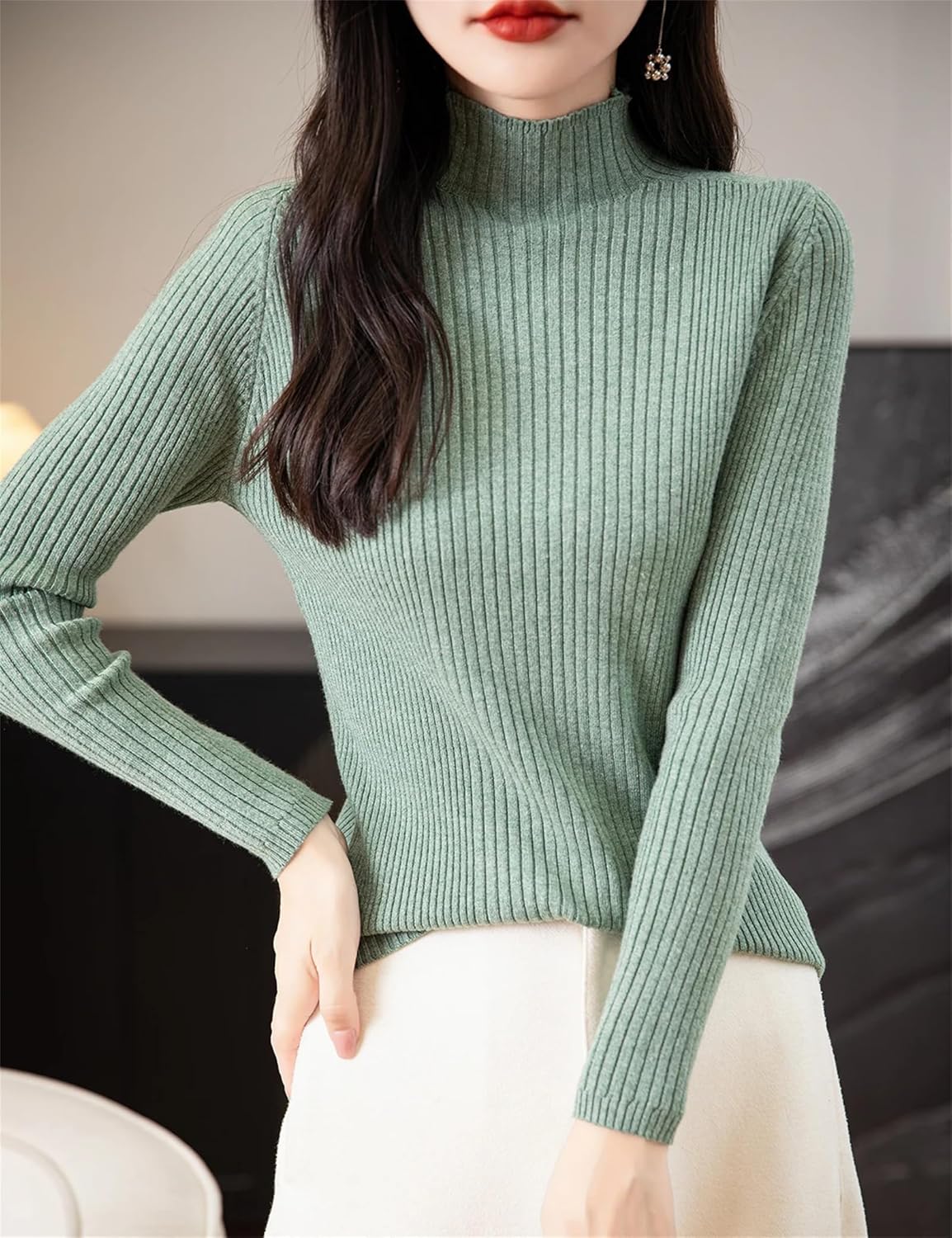 Women's Turtleneck Sweaters Fashion Tops Sweater for Women Knitted Pullover Knitwear Pullovers Female Clothing - Image 4