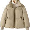 Women's Winter Jacket Fashion Leisure Solid Color Stand Collar Coats Parkas Women's Clothing Outerwears