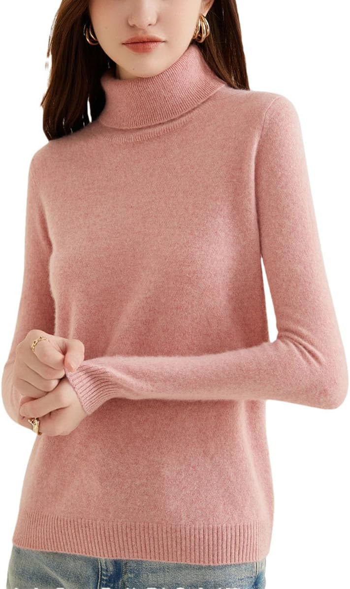 Womens Wool Knitwears 100% Cashmere Long Sleeve Turtleneck Pullovers Tops Autumn Winter Soft Fashion Clothing - Image 16