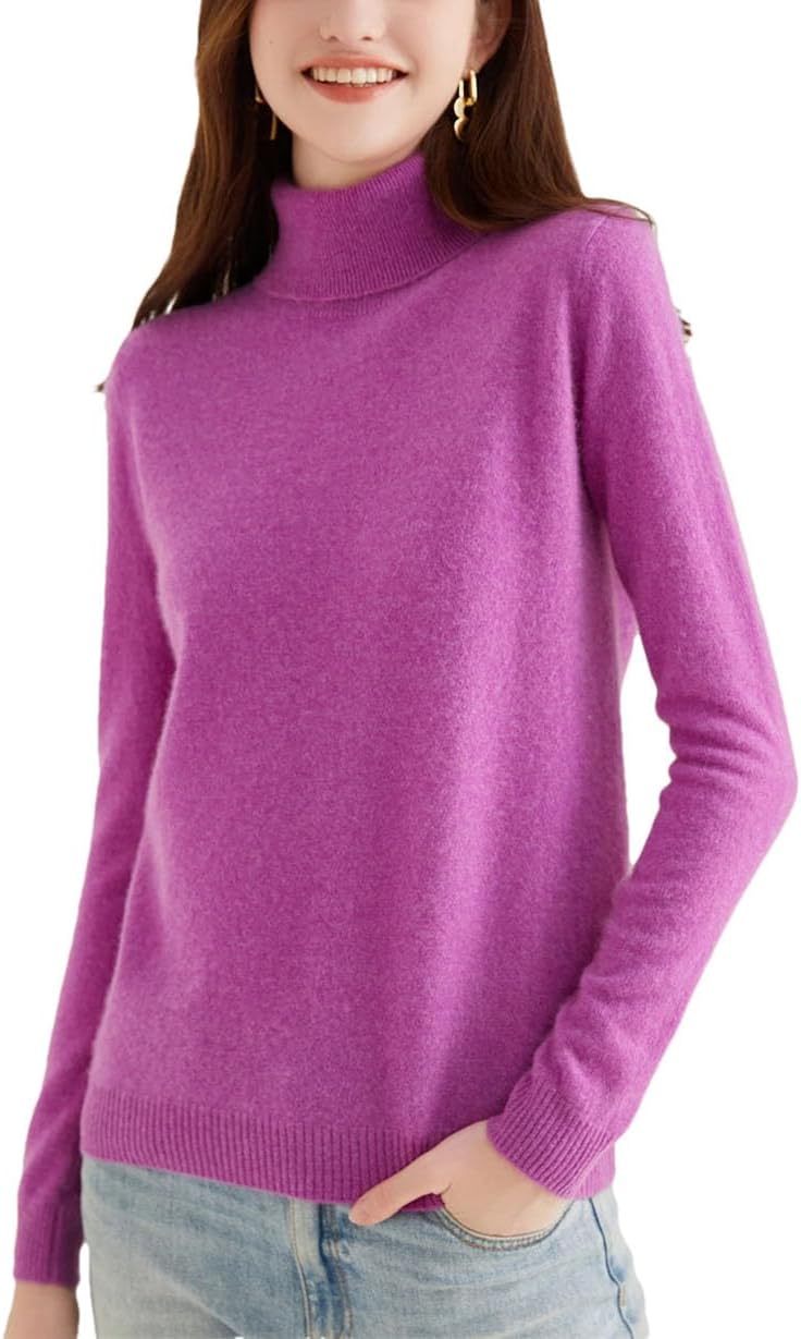 Womens Wool Knitwears 100% Cashmere Long Sleeve Turtleneck Pullovers Tops Autumn Winter Soft Fashion Clothing - Image 11