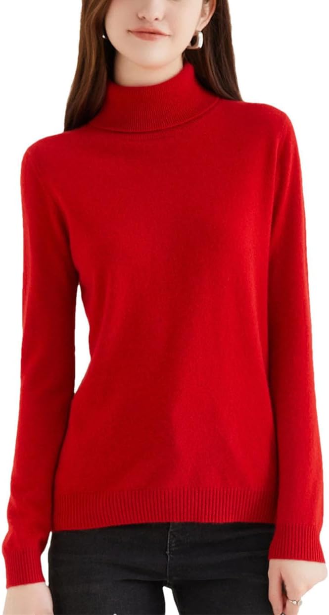 Womens Wool Knitwears 100% Cashmere Long Sleeve Turtleneck Pullovers Tops Autumn Winter Soft Fashion Clothing - Image 12