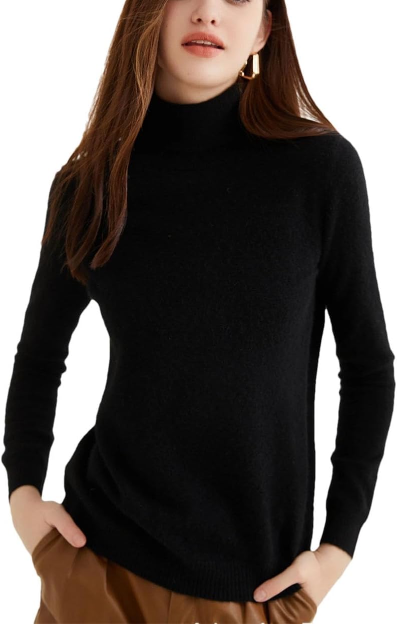 Womens Wool Knitwears 100% Cashmere Long Sleeve Turtleneck Pullovers Tops Autumn Winter Soft Fashion Clothing - Image 15