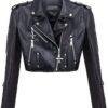 Xingfenly Spring And Autumn Women' Black Leather Coat Slim Short Jacket Female Clothing