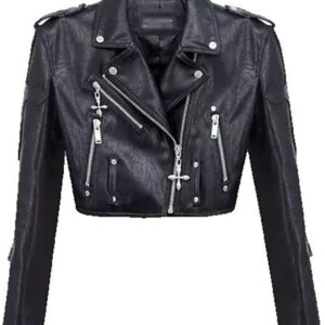 Xingfenly Spring And Autumn Women' Black Leather Coat Slim Short Jacket Female Clothing