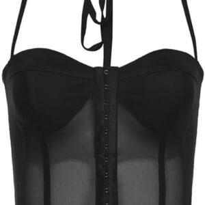 YMGSCC Fashion Sexy Straps Hanging Neck Small Tank Top Slim Wrap Clothing Can Be Worn Outside The Underwear