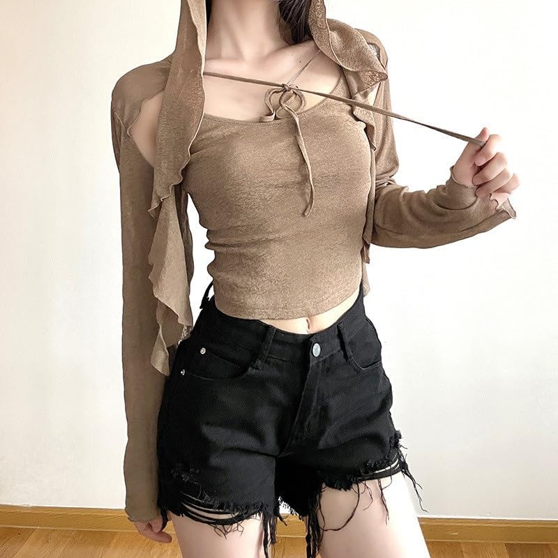 YWMLFZ Beauty Clothing Solid Color Slim Fit Street Fashion Square Neck Long Sleeve Tops for Women - Image 4