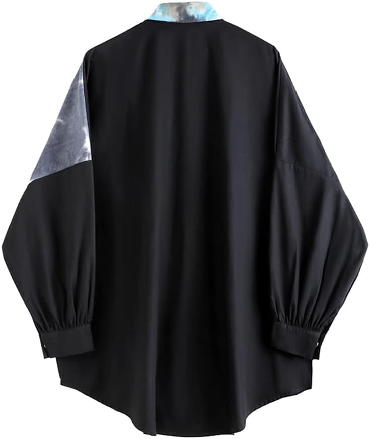 YWMLFZ Long-Sleeved Women's Blouse Shirt Patchwork Lapel 2021 Autumn Clothing Casual Women's Blouse - Image 2