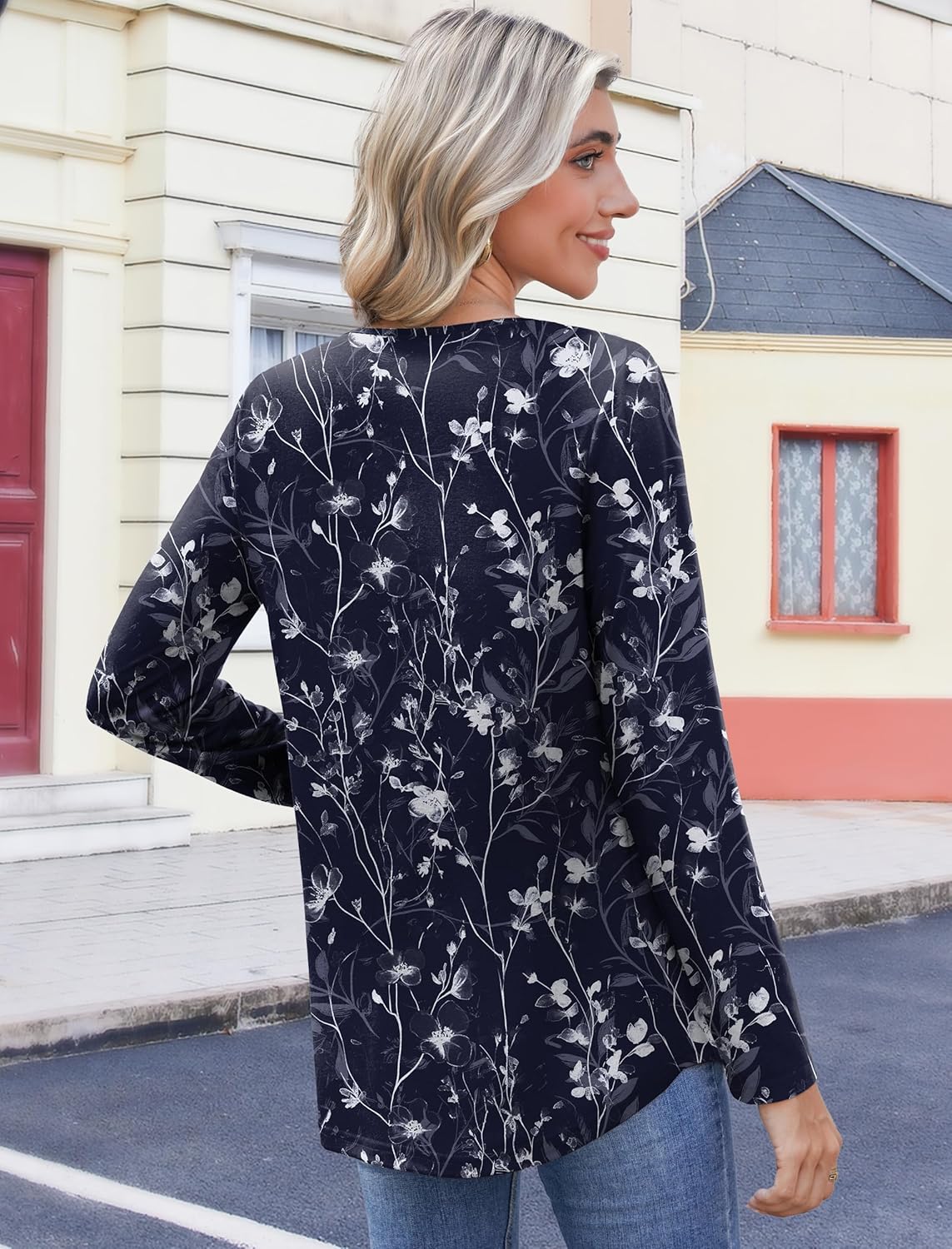 Zeagoo Womens Tops Long Sleeve Shirts 2025 V Neck Fall Blouses Dressy Casual Fashion Summer Work Tunic - Image 5