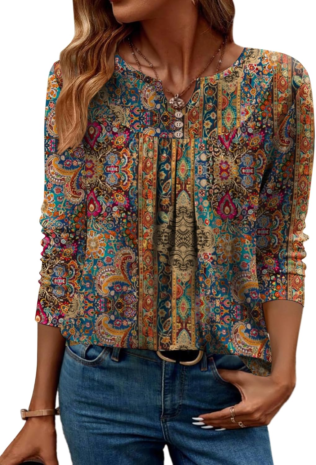 Zeagoo Womens Tops Long Sleeve Shirts 2025 V Neck Fall Blouses Dressy Casual Fashion Summer Work Tunic - Image 14