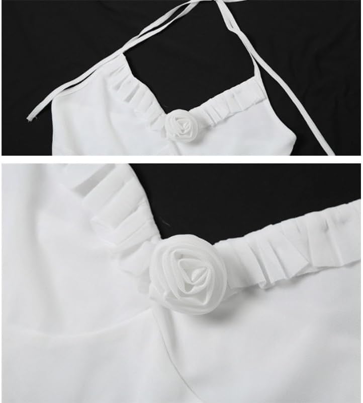 ZYQHMY Women's Solid Color Slim Vest Street Fashion Hanging Neck Sexy Backless Tank Top Women Wrap Clothes(OneColor,M) - Image 6